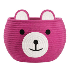 CherryNow Bear Basket for nursery storage, ideal for toys, blankets, and baby essentials.