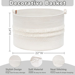 CherryNow blanket basket in living room decor blends boho style with practical storage