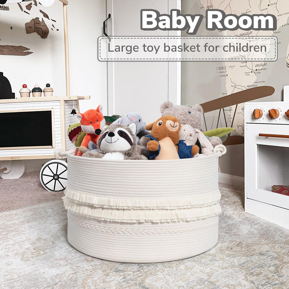 CherryNow blanket basket nursery use keeps diapers and soft fabrics neatly stored