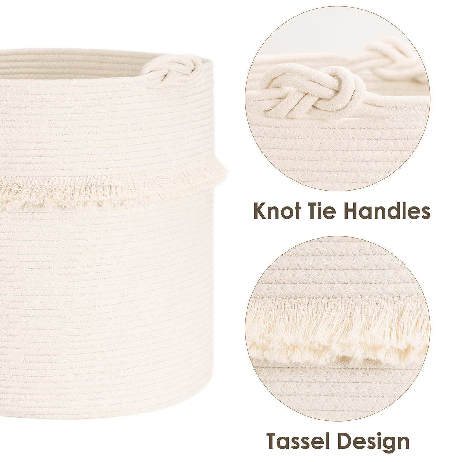 CherryNow off-white basket complements modern interiors in homes.