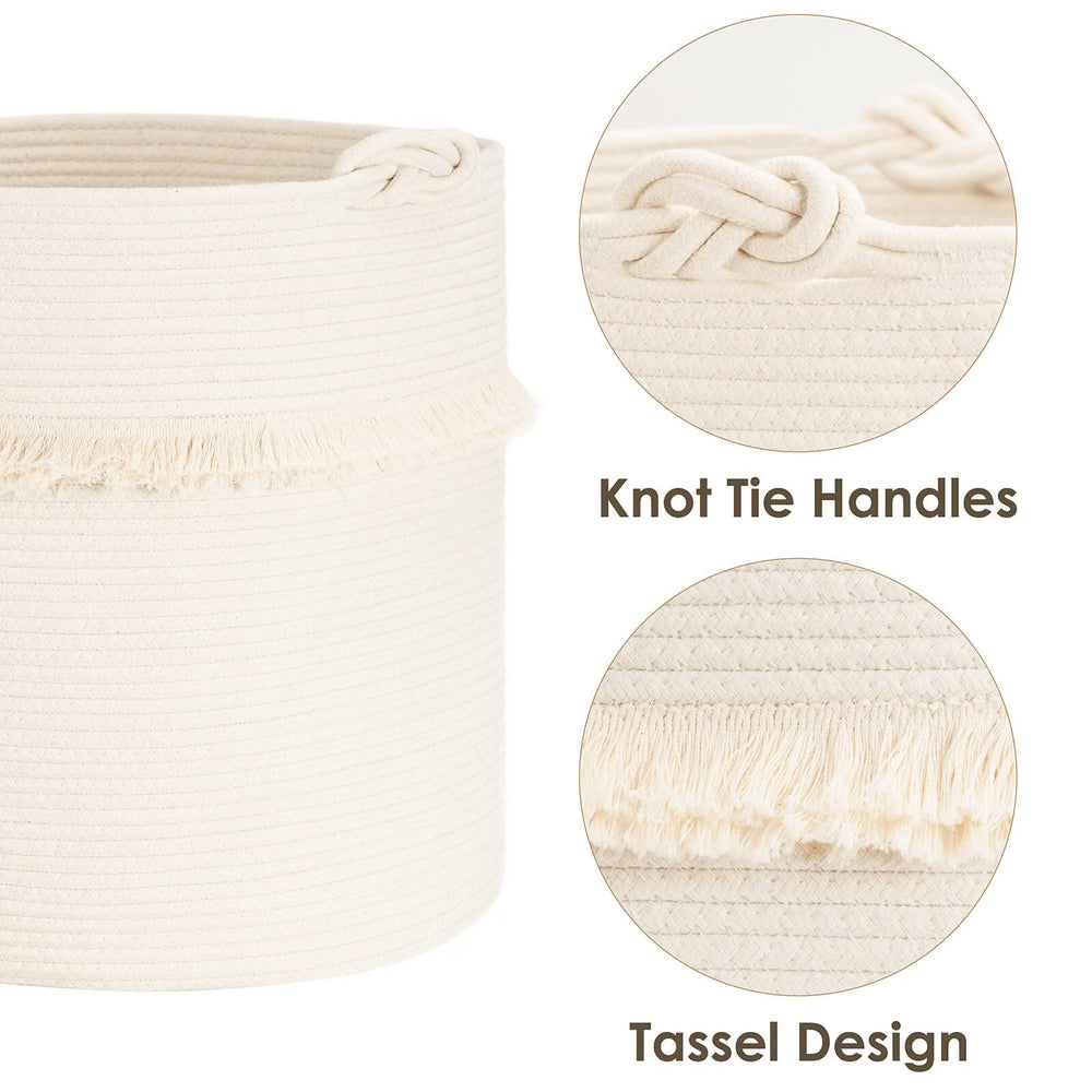 CherryNow off-white basket complements modern interiors in homes.