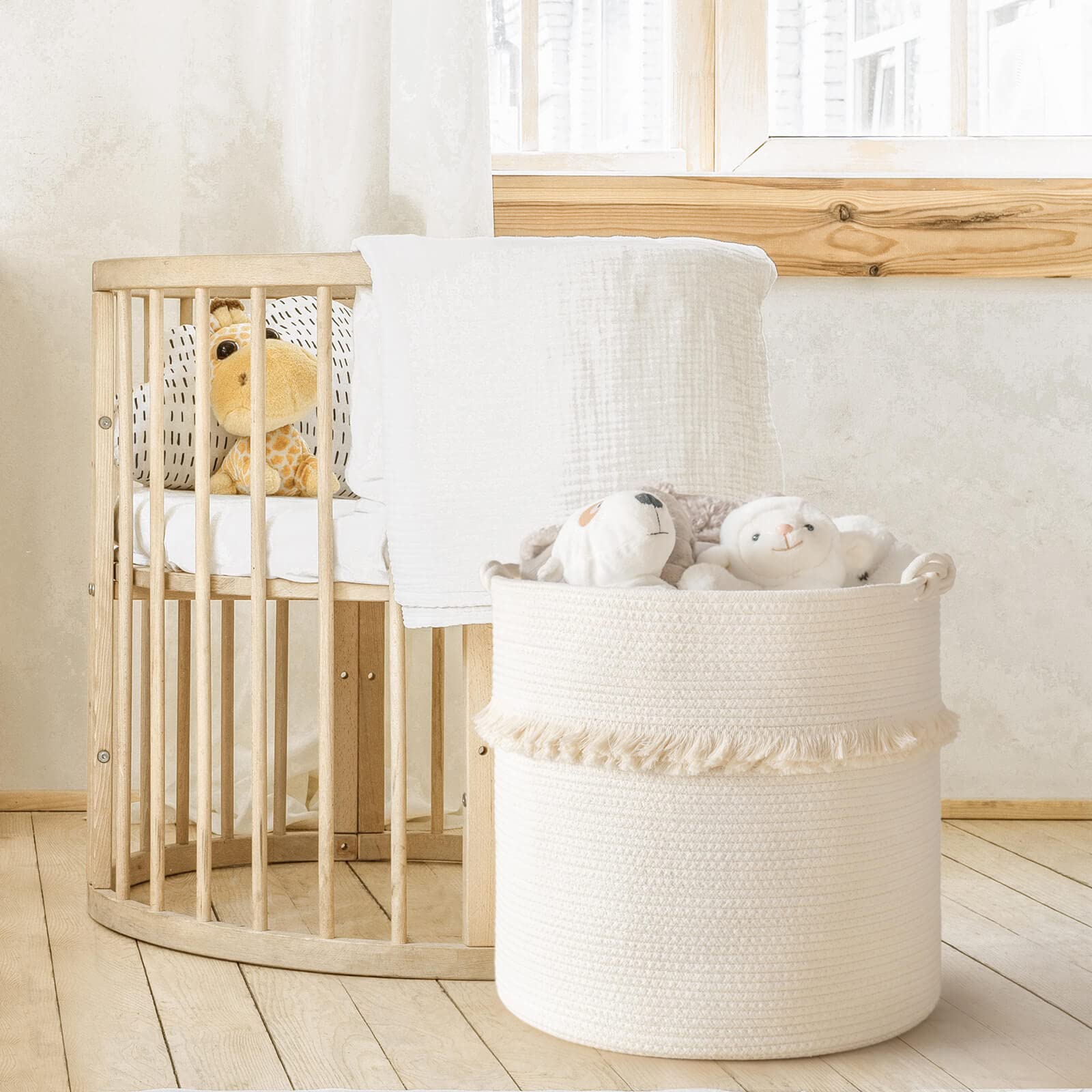 CherryNow foldable storage basket demonstrates easy compact storage when not in use.