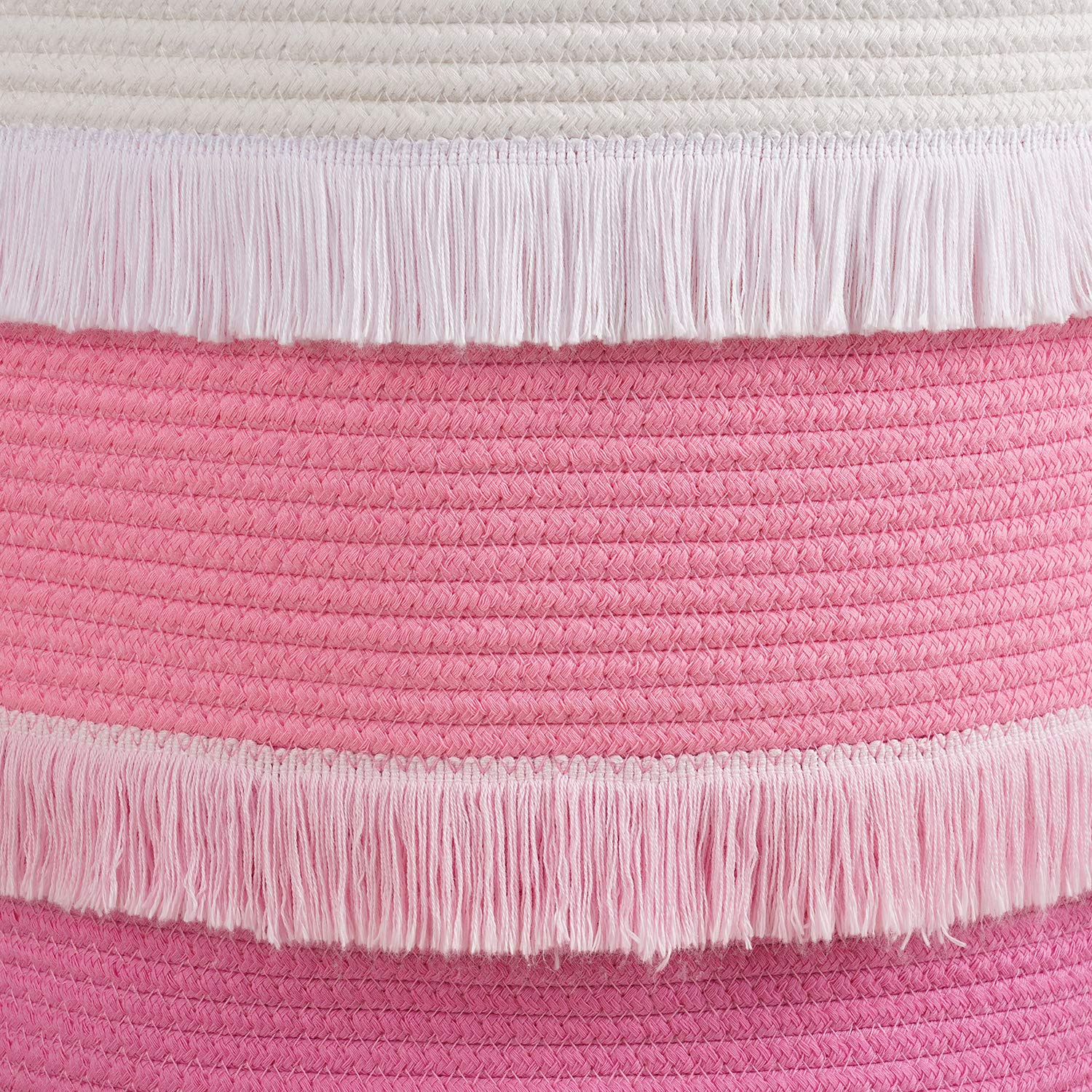 CherryNow knot-tie handles on pink basket enable easy transport.