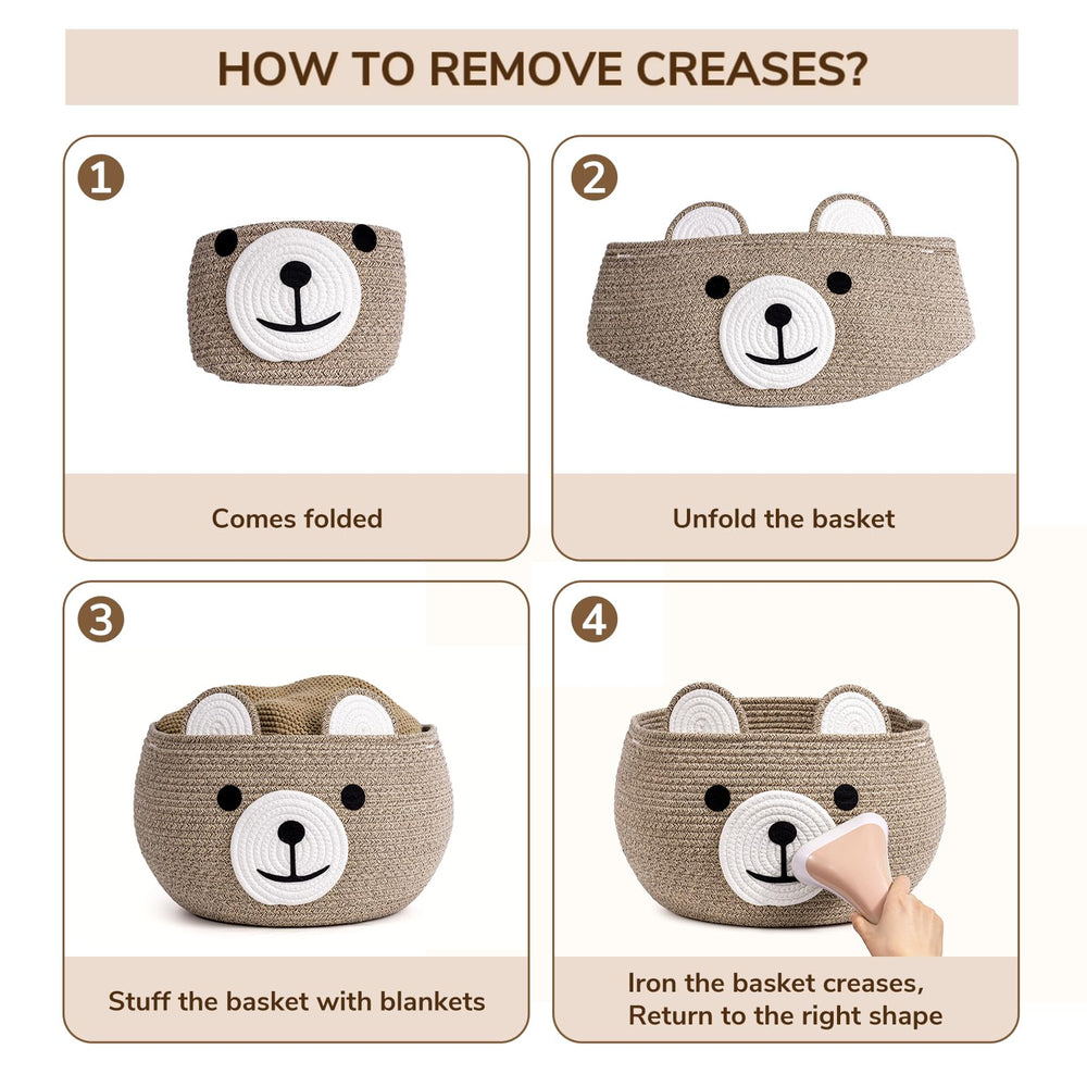 CherryNow light-brown-bear-basket brings warm color and organization to nurseries