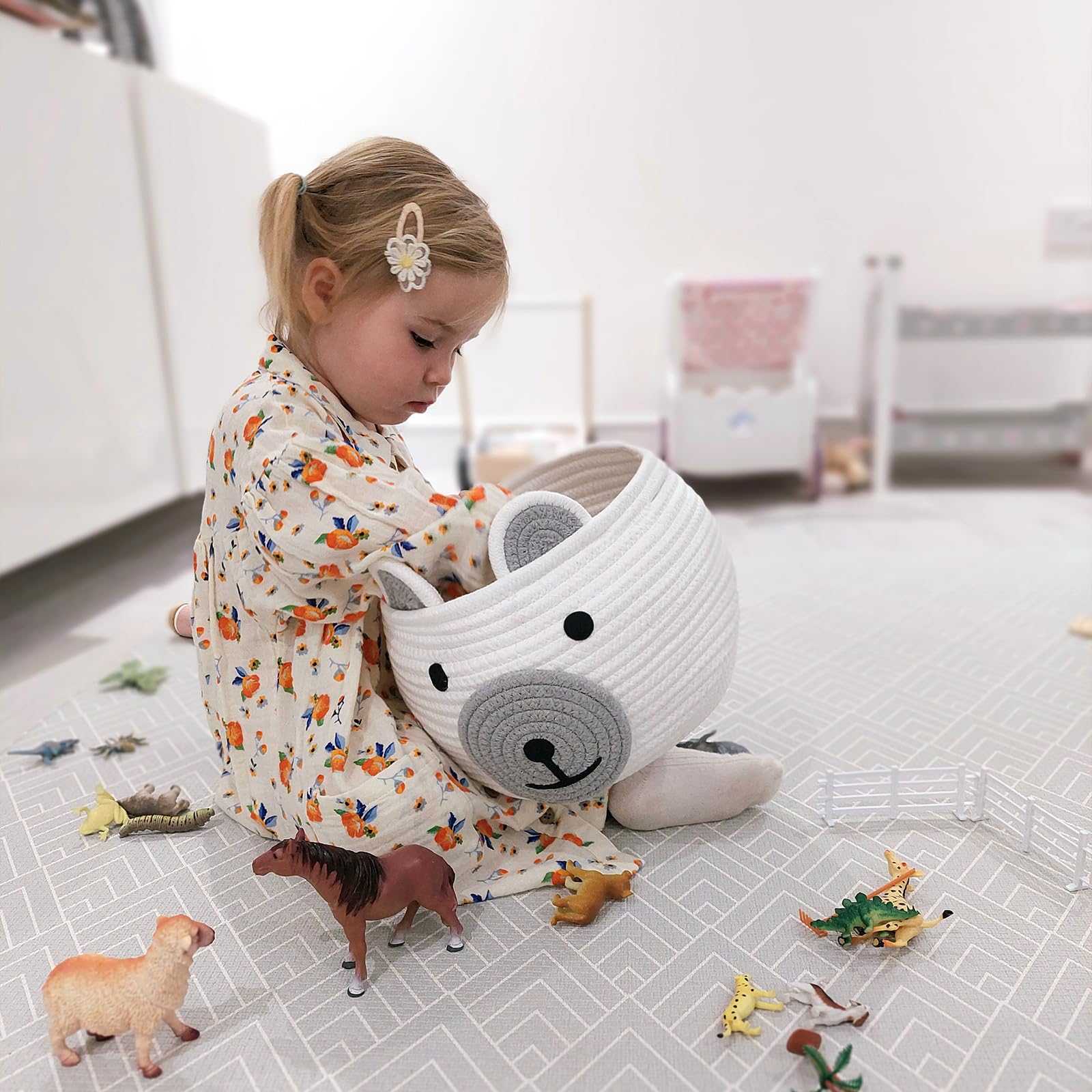 CherryNow multi-function basket ideal for toy and towel storage in playrooms