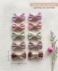 Cherssy 1.8-inch baby bow clip demonstrates cute size for infants and toddlers.