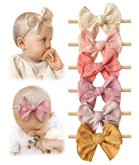 Cherssy baby headbands six-piece muslin set, soft-touch material.