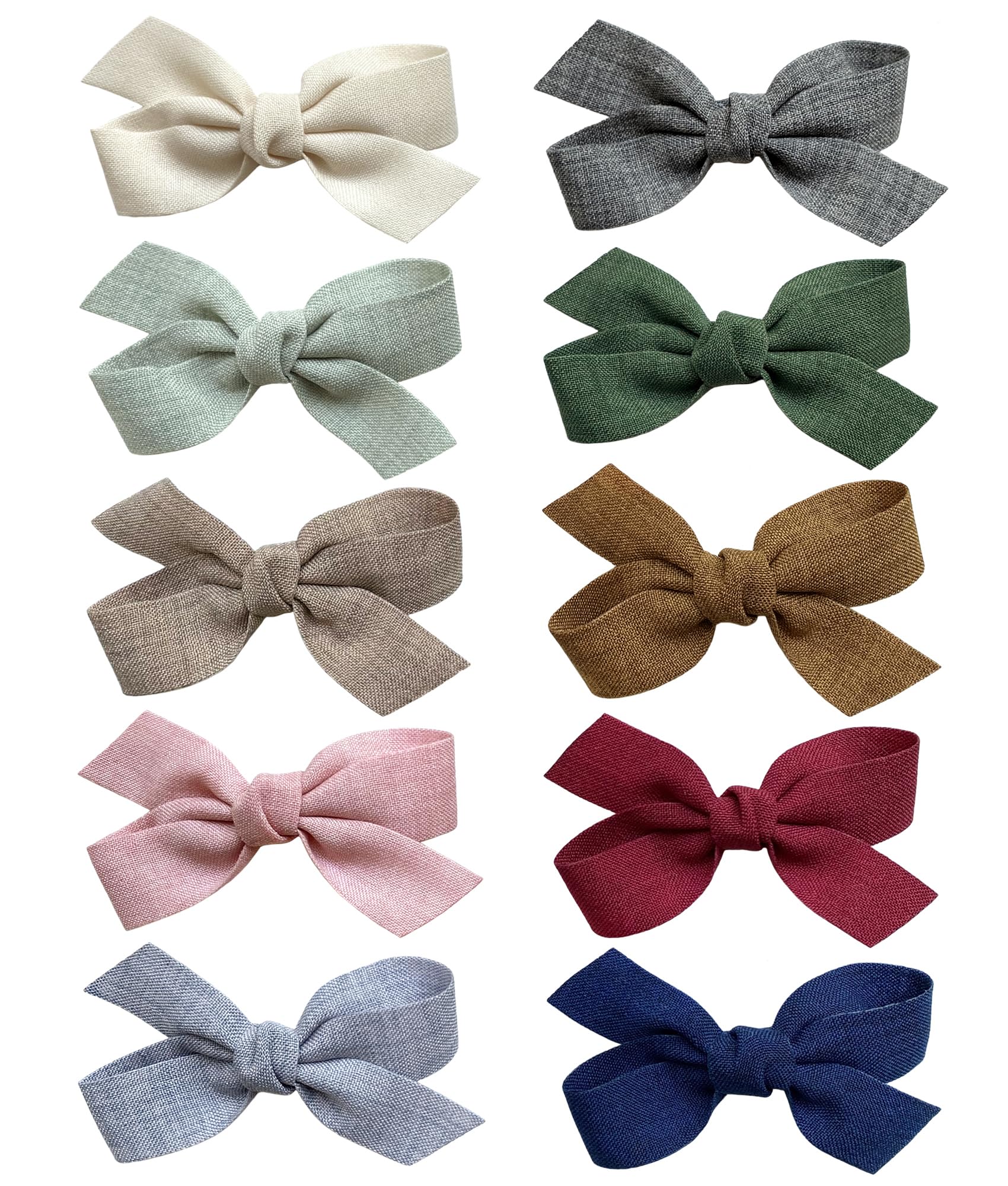 Cherssy baby girls bows in forest colors for delicate hair, easy outfit coordination.