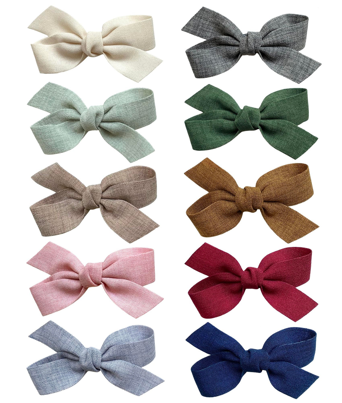 Cherssy baby girls bows in forest colors for delicate hair, easy outfit coordination.