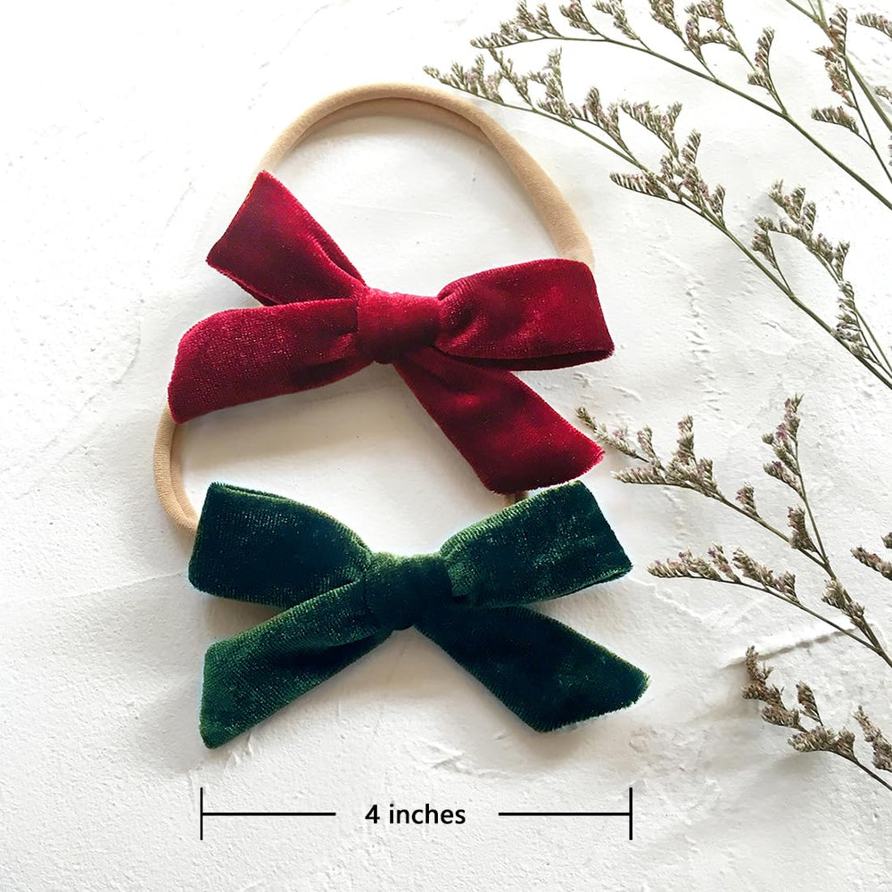 Cherssy classic colors velvet bows showcase versatile styling with outfits.