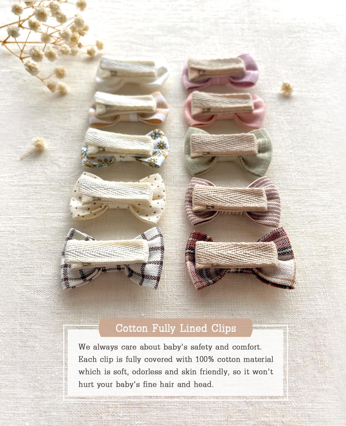 Cherssy cotton ribbon hair pin delivers lightweight, breathable comfort.