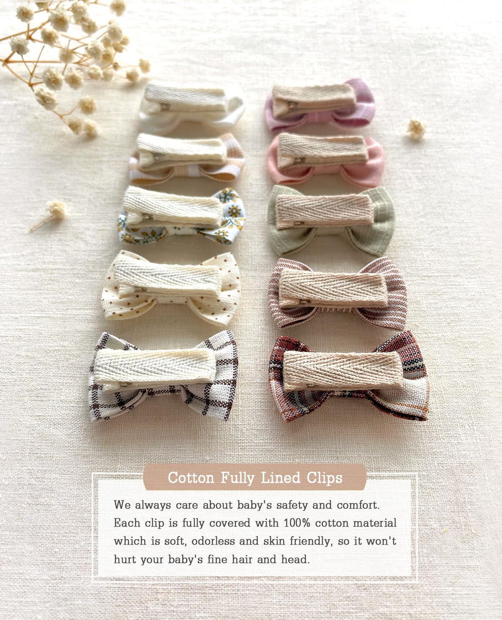 Cherssy cotton ribbon hair pin delivers lightweight, breathable comfort.