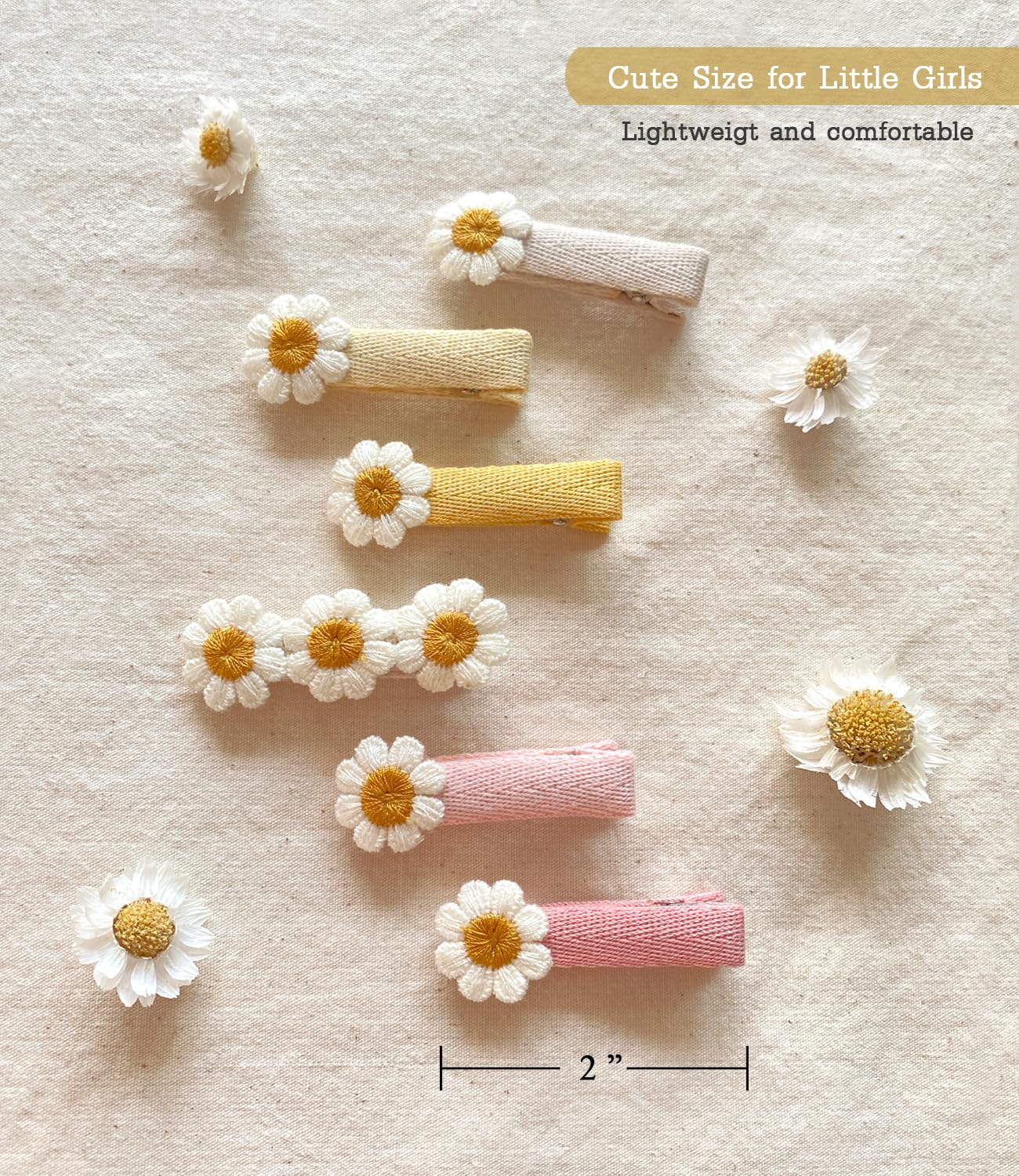 Cherssy daisy hair clip packaged ready gift option.