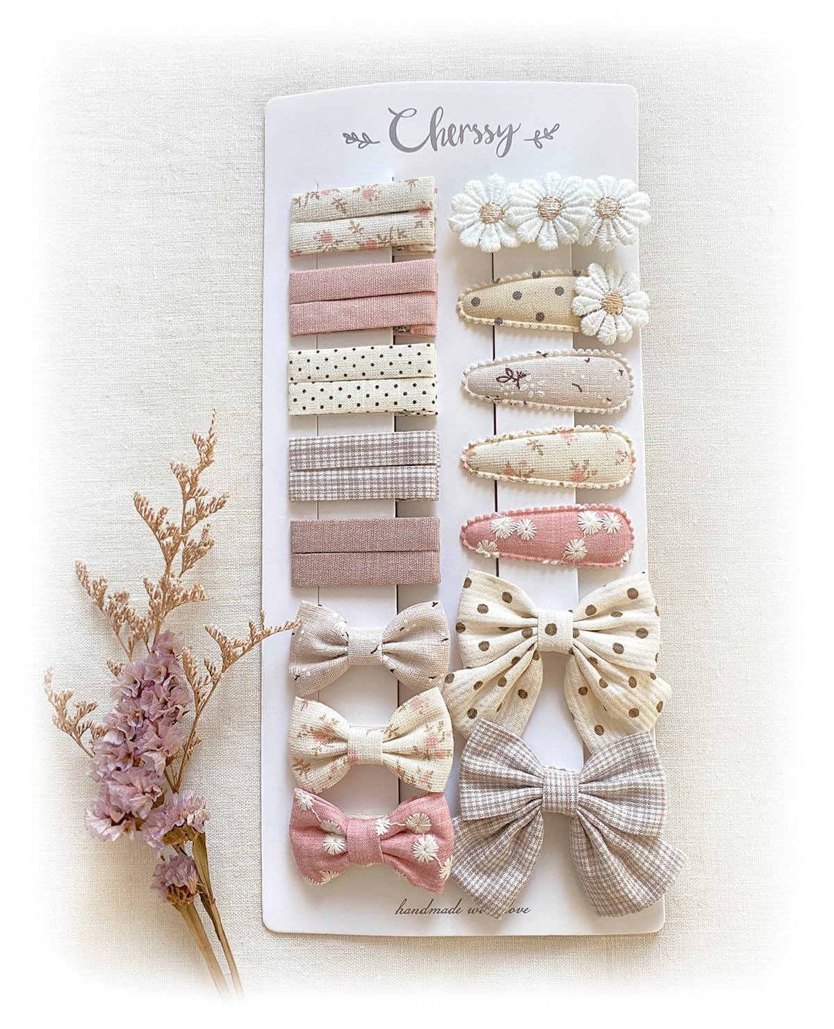 Cherssy floral hair bow clip for babies with secure alligator grip for gentle wear