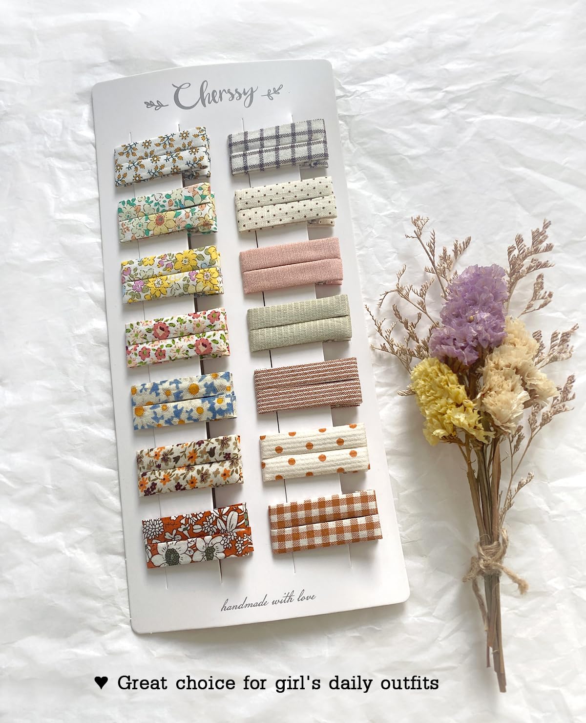 Cherssy gift-packaging hair clips ideal for birthdays or special occasions.