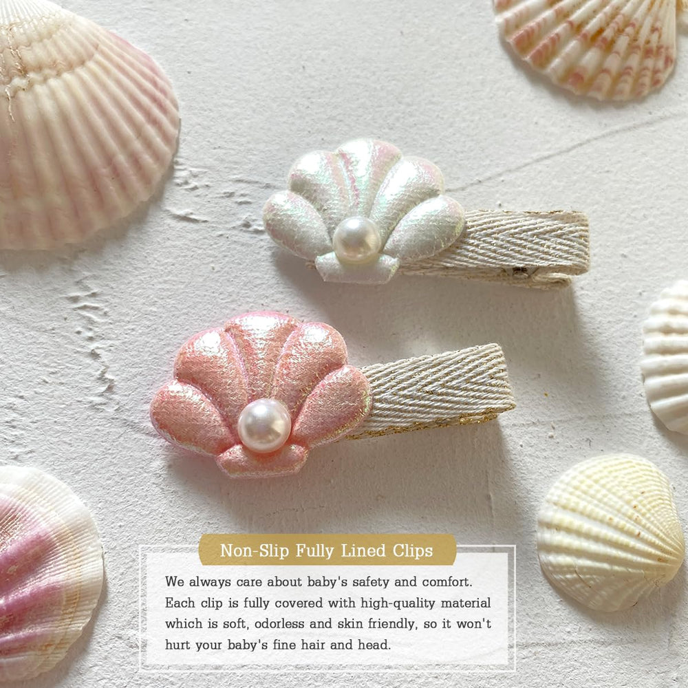Cherssy shells pearl starfish clip creates playful ocean look for photos
