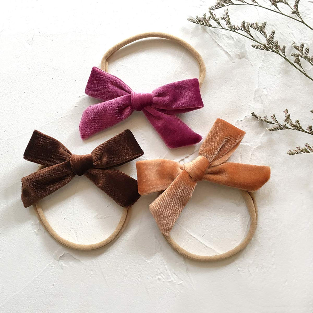 Cherssy velvet nylon headbands closeup showing gentle allergy-friendly fabric.
