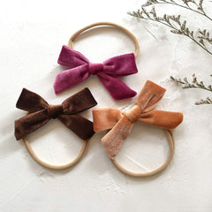 Cherssy velvet nylon headbands closeup showing gentle allergy-friendly fabric.