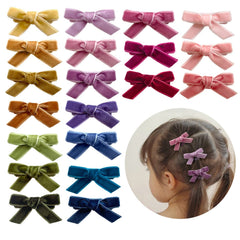Cherssy Velvet Mini Bows packaged in neutral tones for versatile baby outfits.