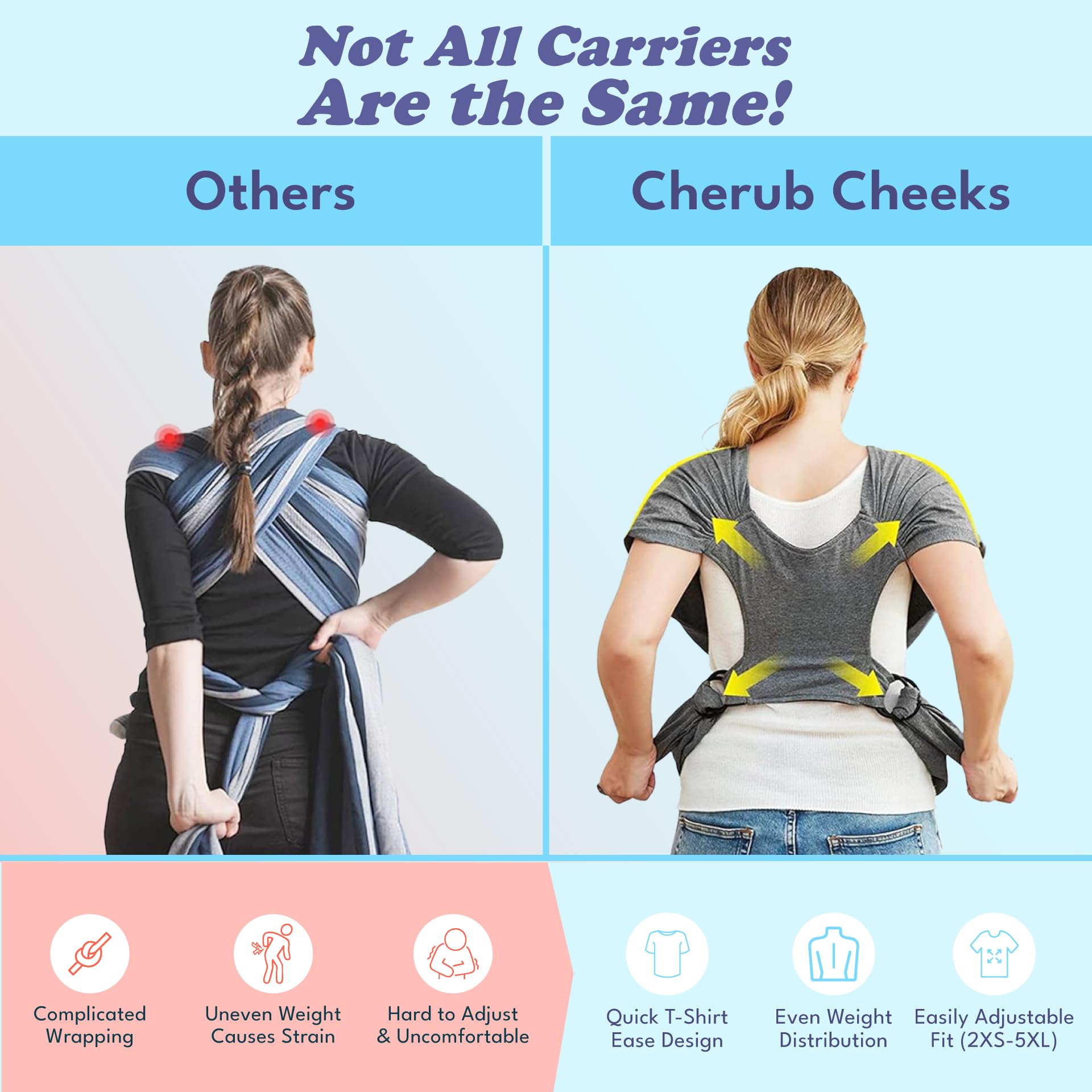Cherub Cheeks baby carrier wrap makes a thoughtful gift for baby showers and new parents.