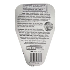 Chewy Tubes sensory teether yellow closeup shows chew-friendly texture for soothing gums