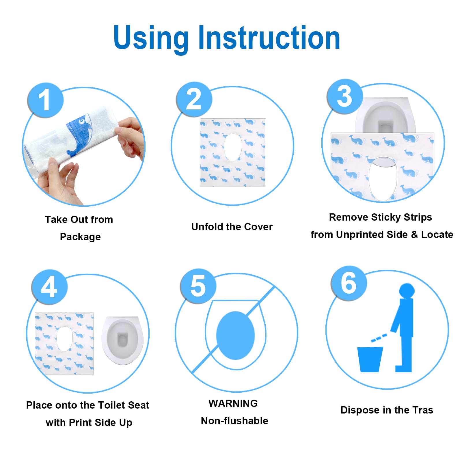 CHFONG blue disposable covers suitable for public restrooms and home.
