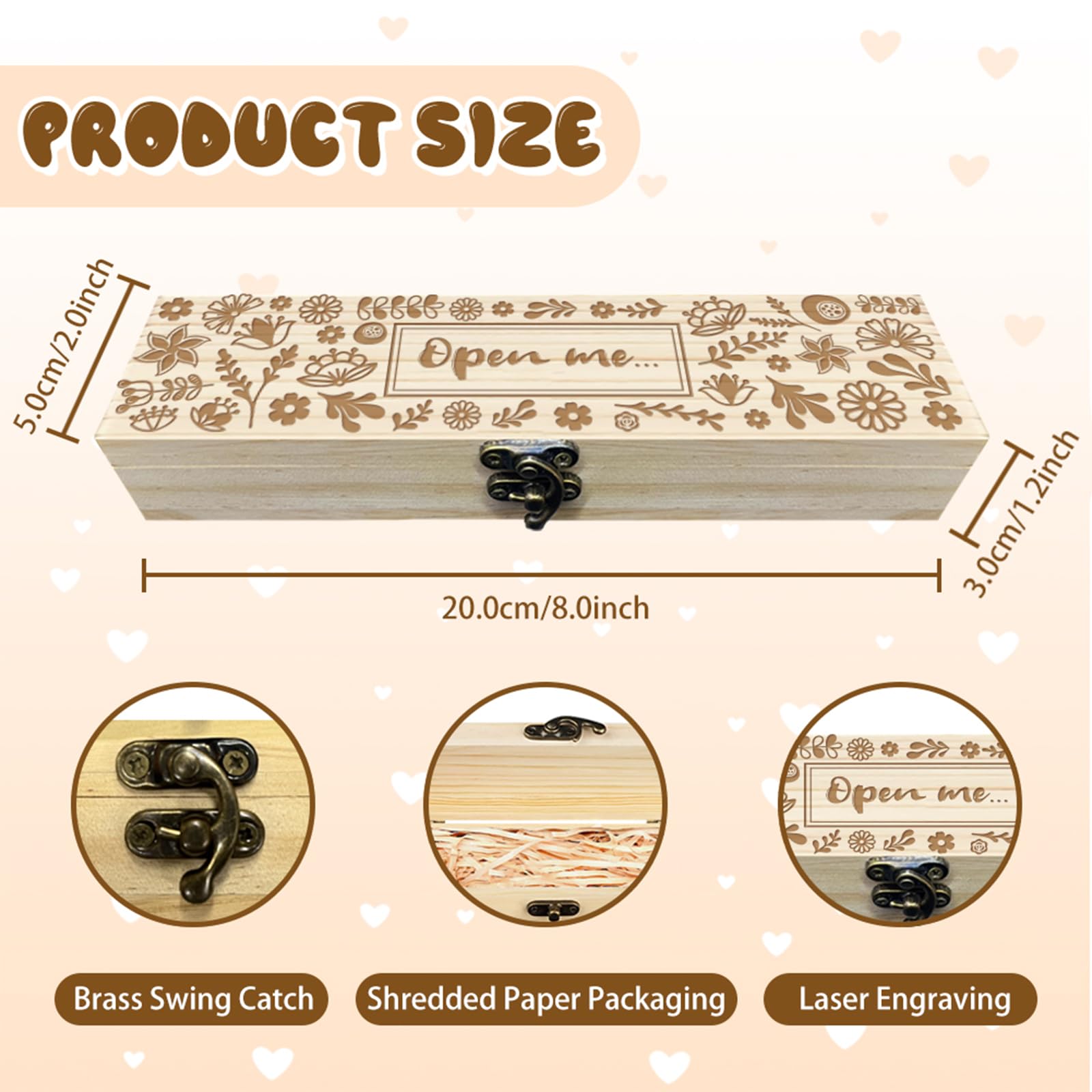 CHGCRAFT wooden keepsake box with Open me hollowed design invites curiosity.