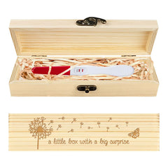 CHGCRAFT pregnancy keepsake box with butterfly-dandelion engraving for future memories.