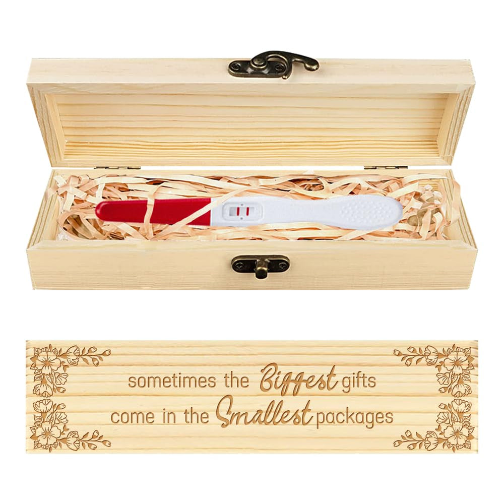 CHGCRAFT pregnancy-test keepsake box with flower corners for memory preservation