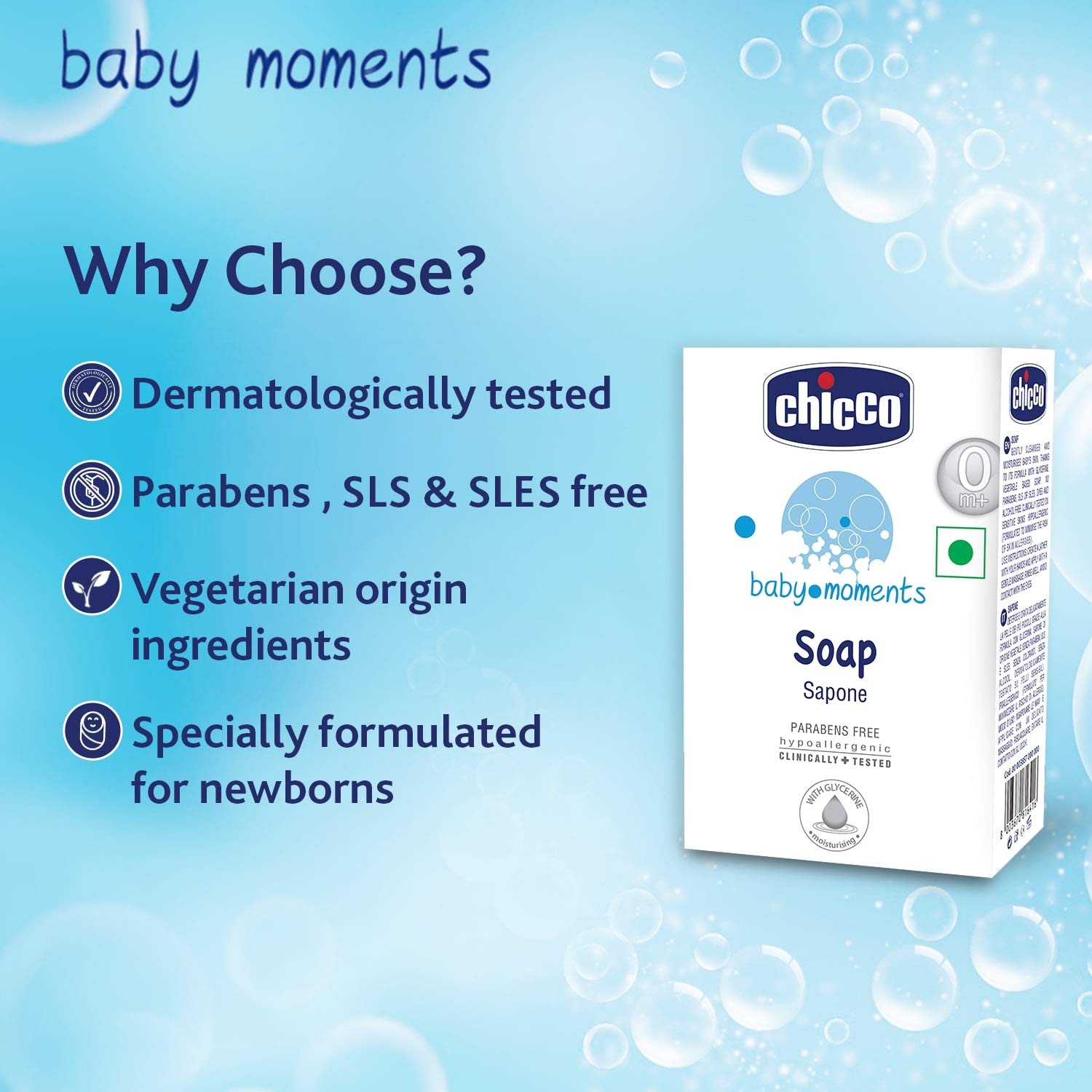 Chicco Baby Moments Soap texture is smooth and easy to grip during bath time.