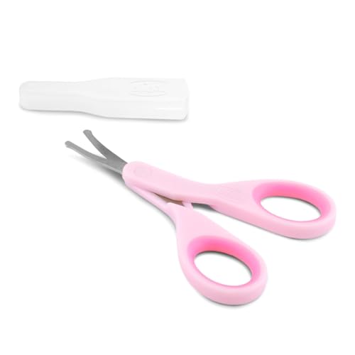 Chicco Scissors Pink blades curved for precise, safe cuts.