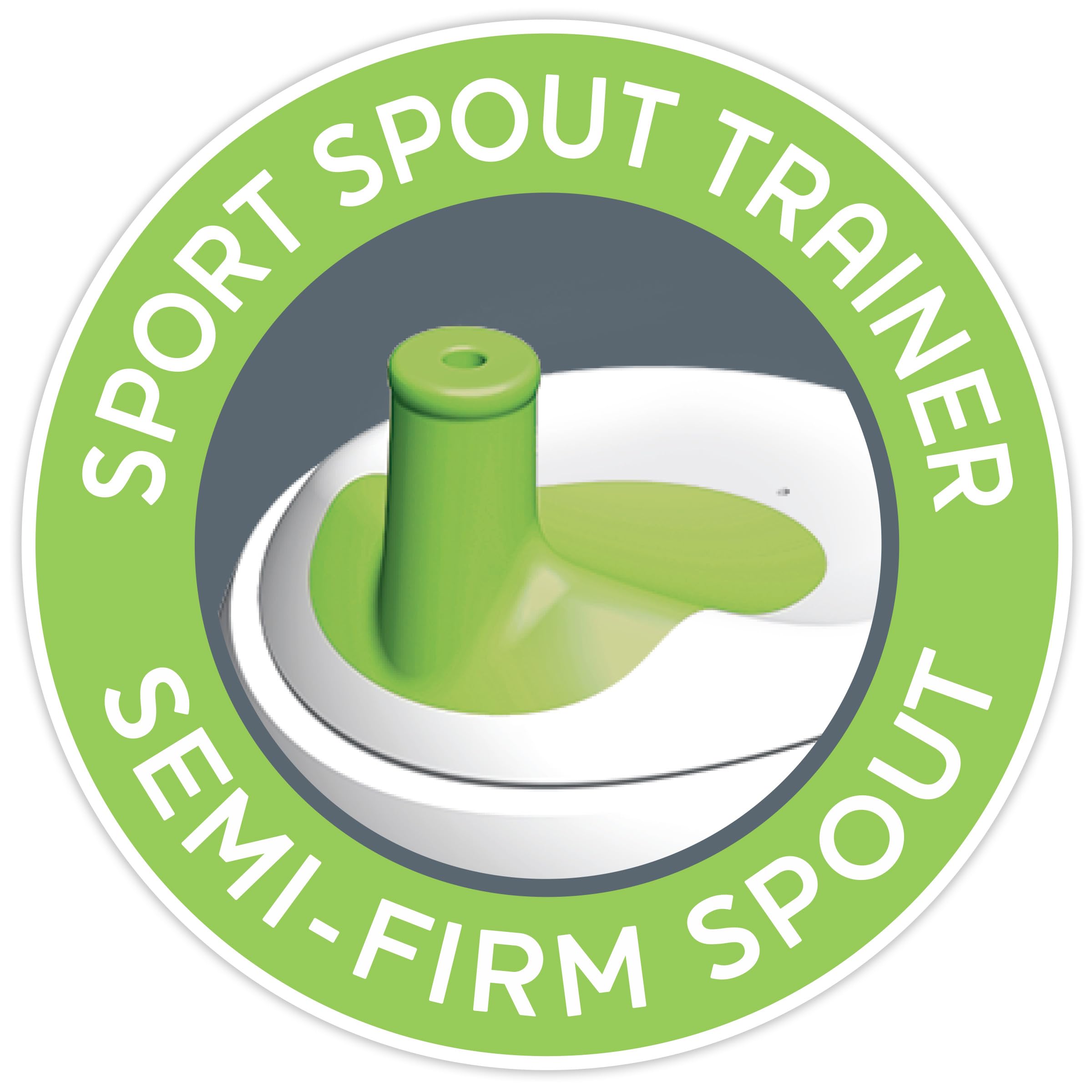 Chicco Sport Spout Trainer 9oz cup profile emphasizes bite-resistant spout for teething.
