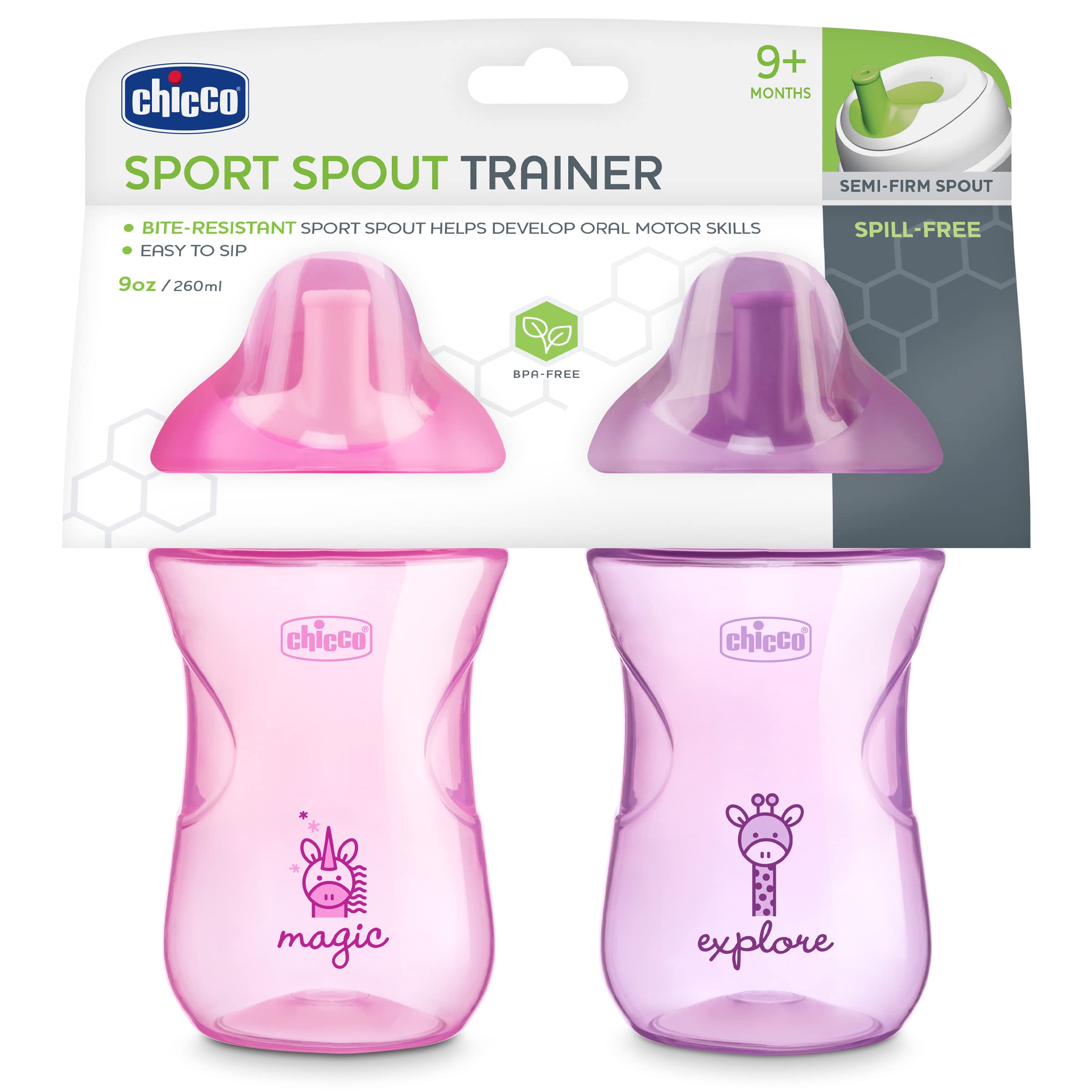 Chicco Sport Spout Trainer mix-and-match lids for color coordination and customization