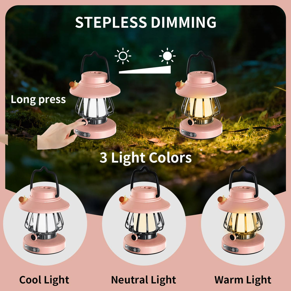 ChicLumen Kids Lantern pink hanging hook demonstrates easy tent attachment