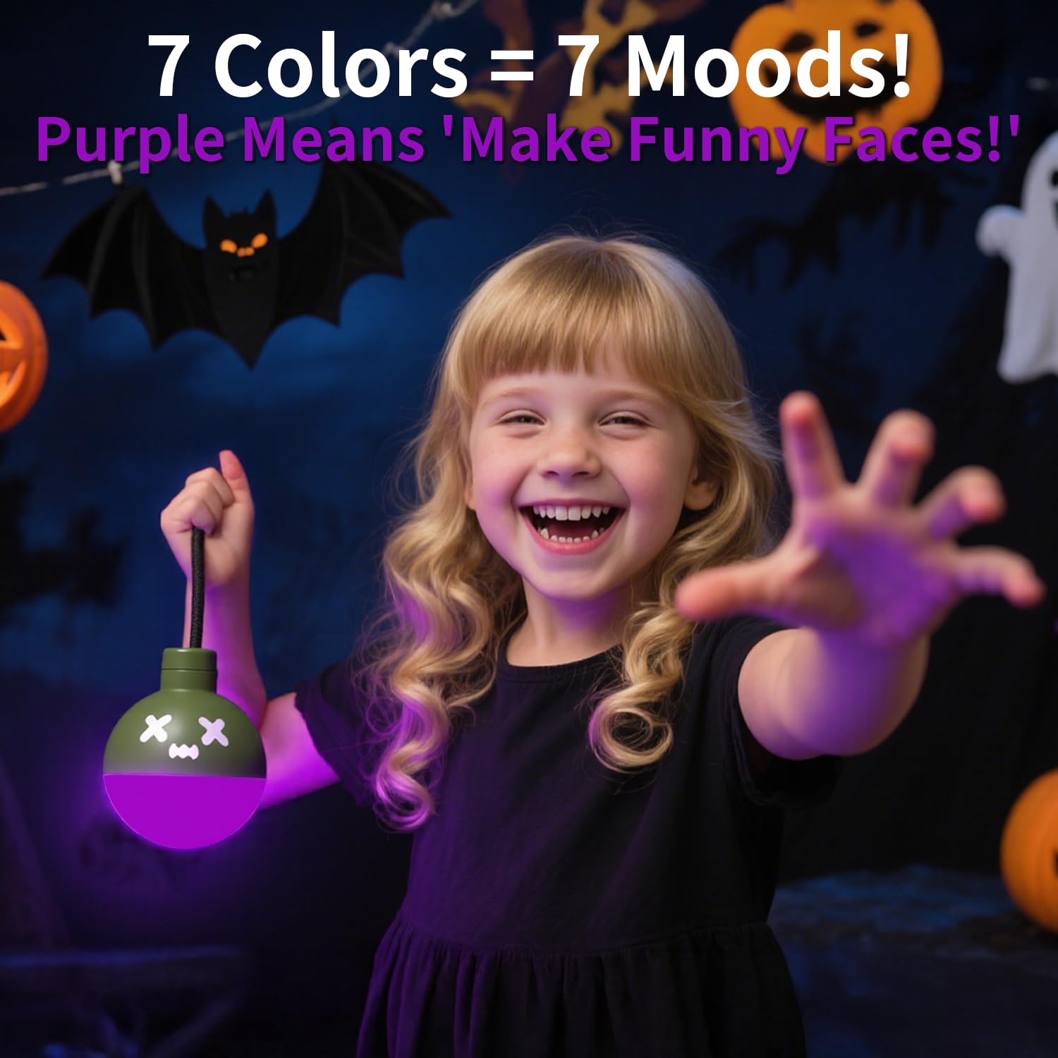 ChicLumen night light color wheel shows 7 color options for moodful ambience