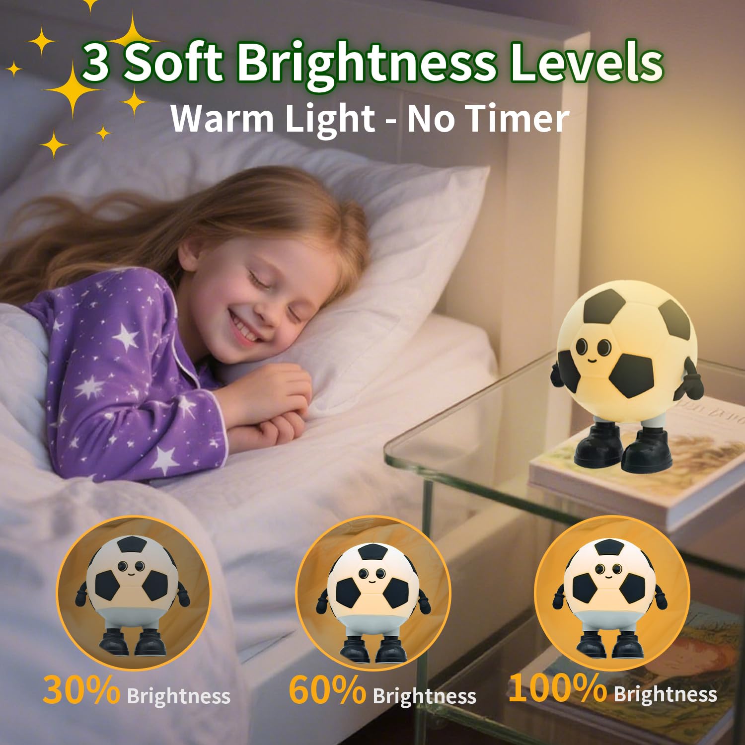 ChicLumen USB-C rechargeable night light charges quickly for long play nights
