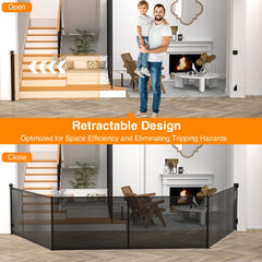 CHICLUX upgraded 200in retractable gate support-rod-closeup shows sturdy rod preventing sag