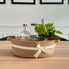 CHICVITA bathroom essentials basket organizes toiletries and wipes neatly.