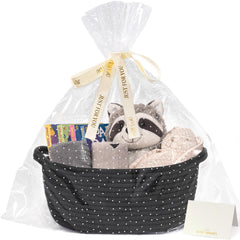Chicvita black empty gift basket front view ideal for stylish home organization