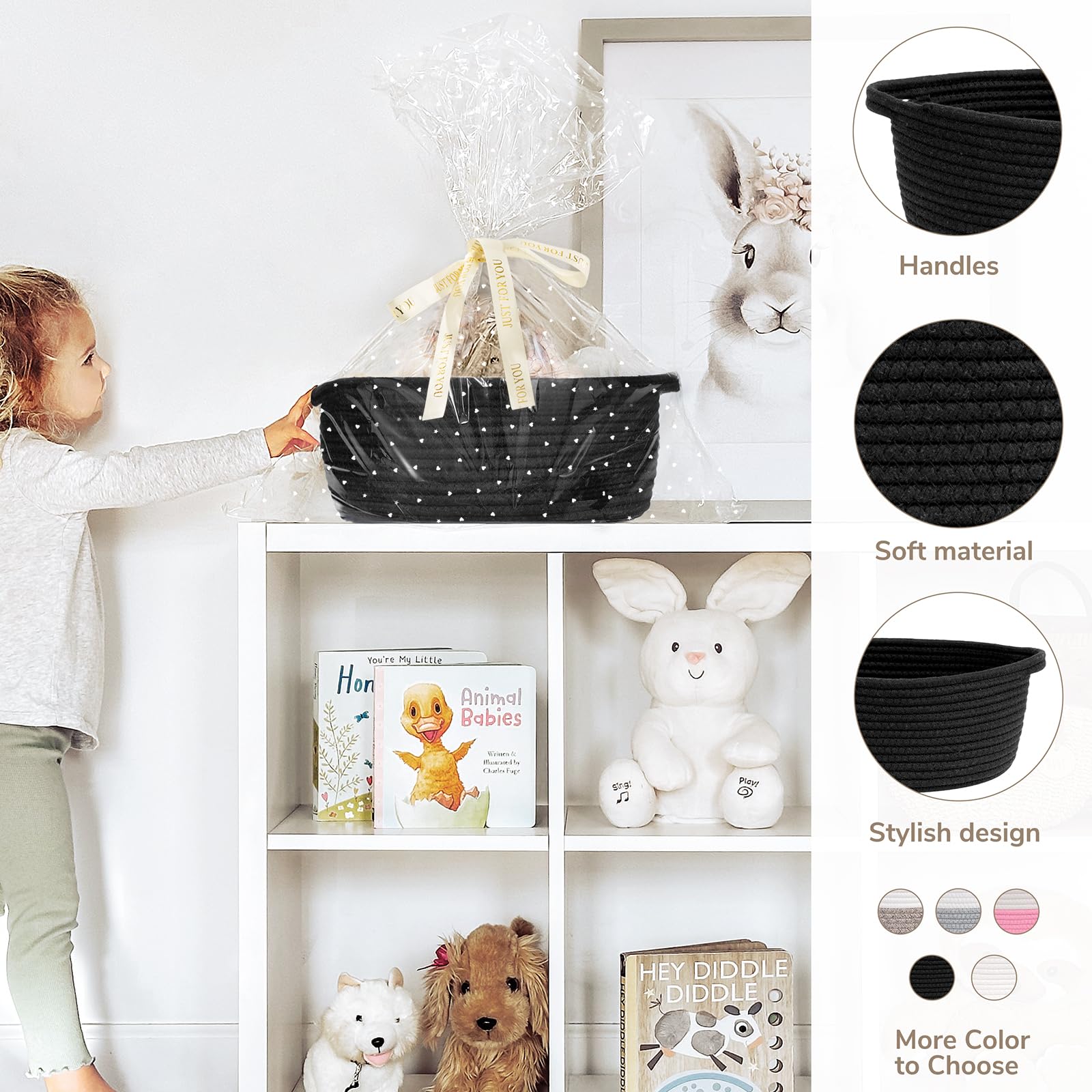 Chicvita black empty gift basket gift set display ready for gifting