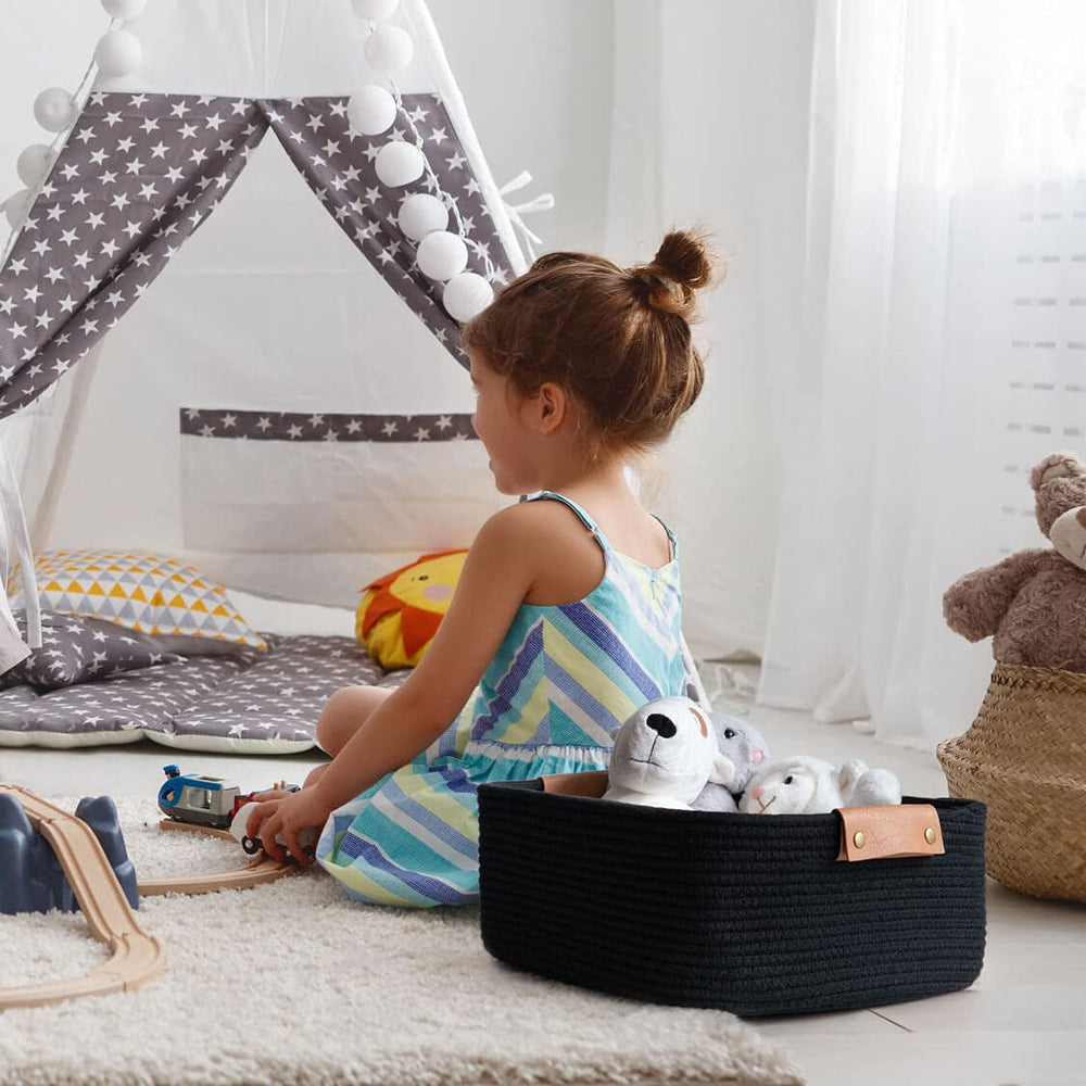 CHICVITA Easter basket used for toy storage in playroom