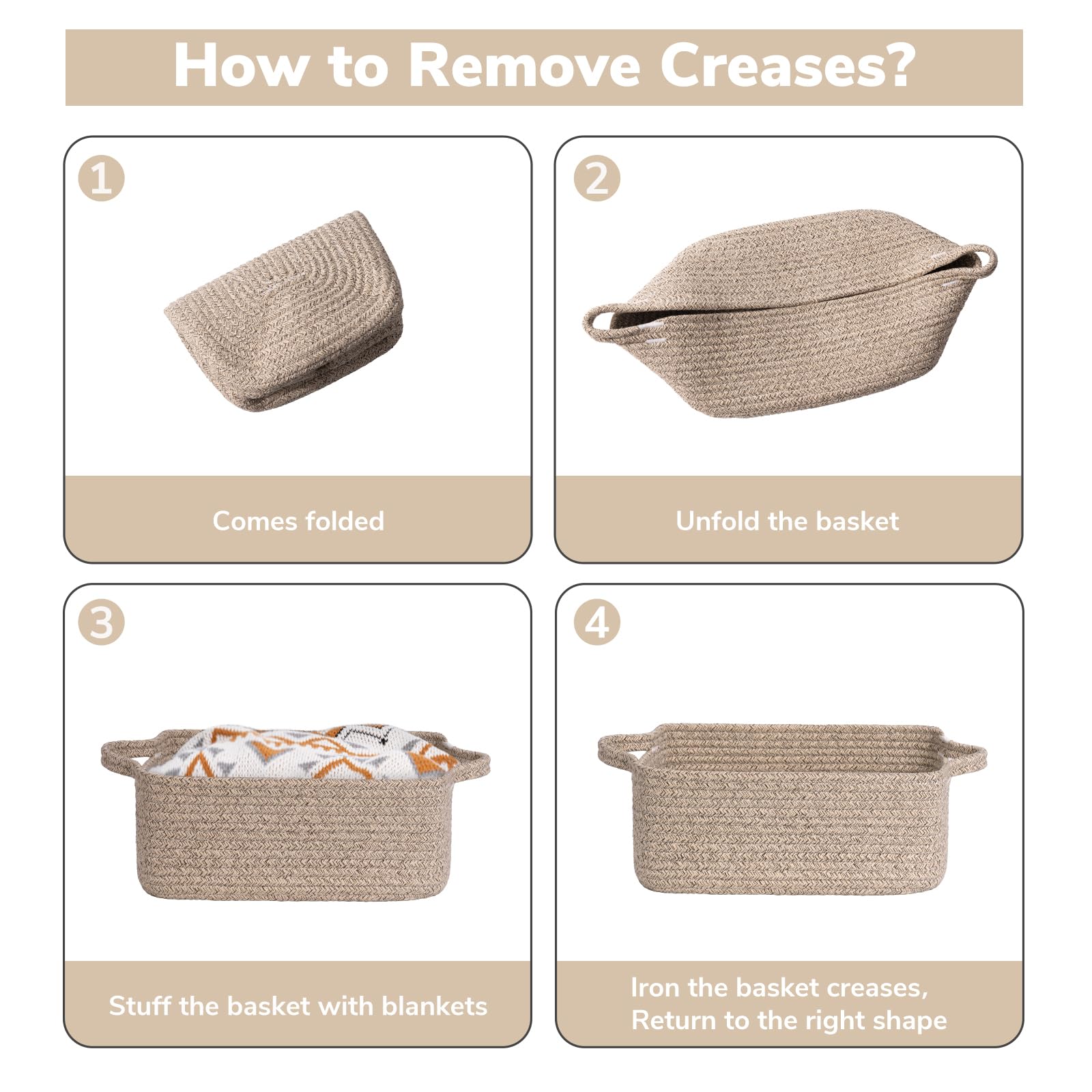 CHICVITA decorative neutral basket brown suits towels, books, and accessories.