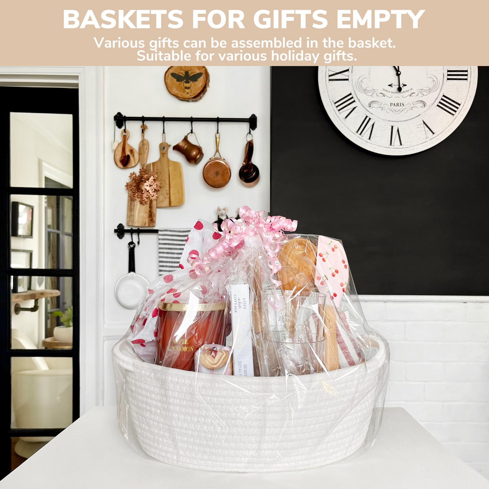 CHICVITA gift basket with bags and ribbons ready for gifting.