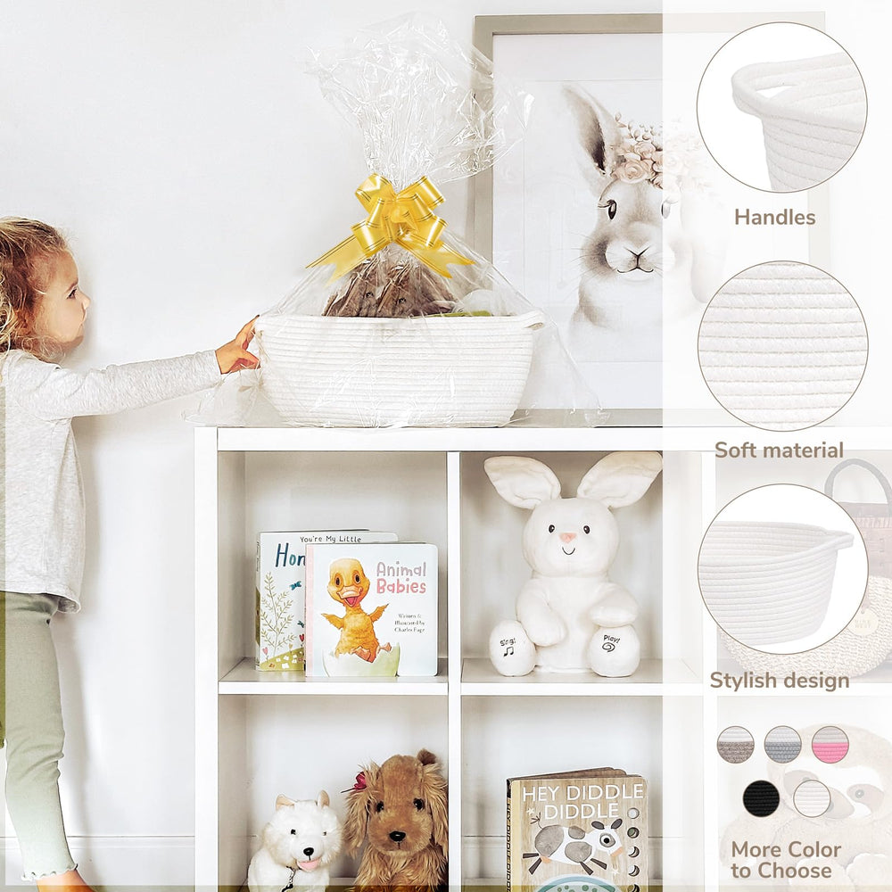 CHICVITA gift basket cotton rope detail highlights durability and soft touch.