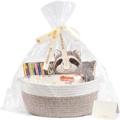 CHICVITA gift basket empty to fill front view shows sturdy cotton rope construction