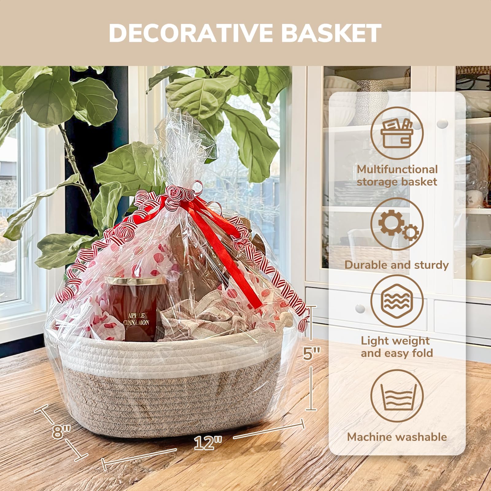 CHICVITA gift basket empty to fill storage use for towels and baby clothes