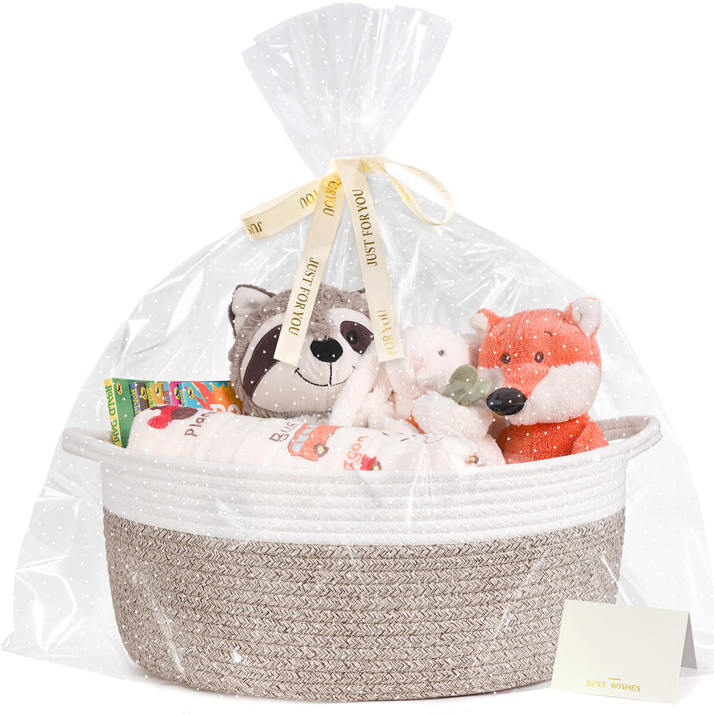 CHICVITA gift basket empty to fill with woven rope basket for baby gifts and home organization.