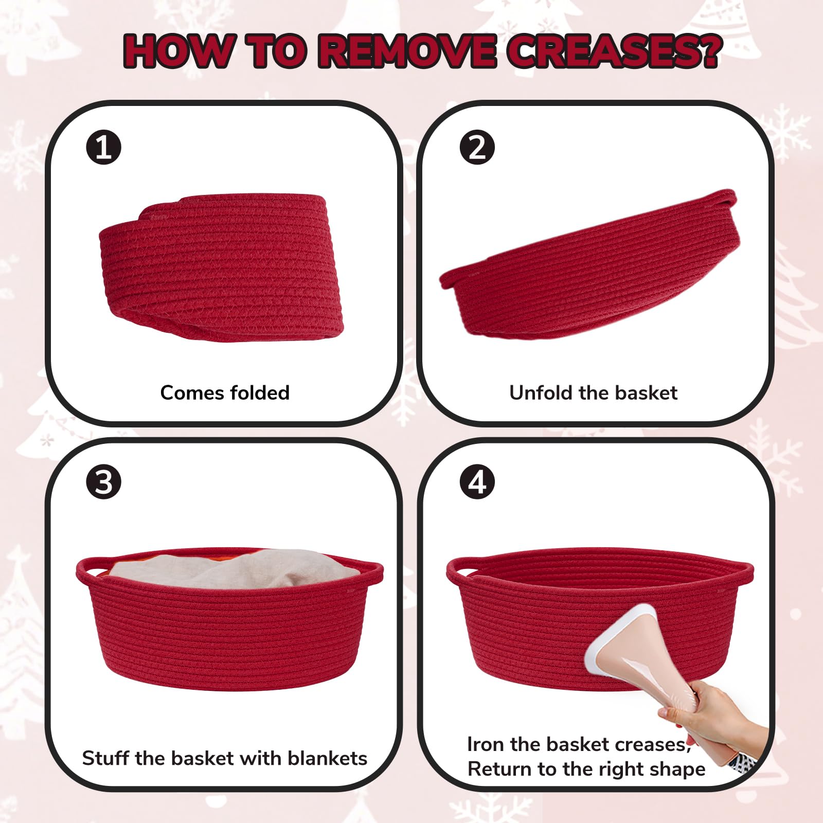 CHICVITA Gift Basket red dimensions 12 by 8 by 5 inches