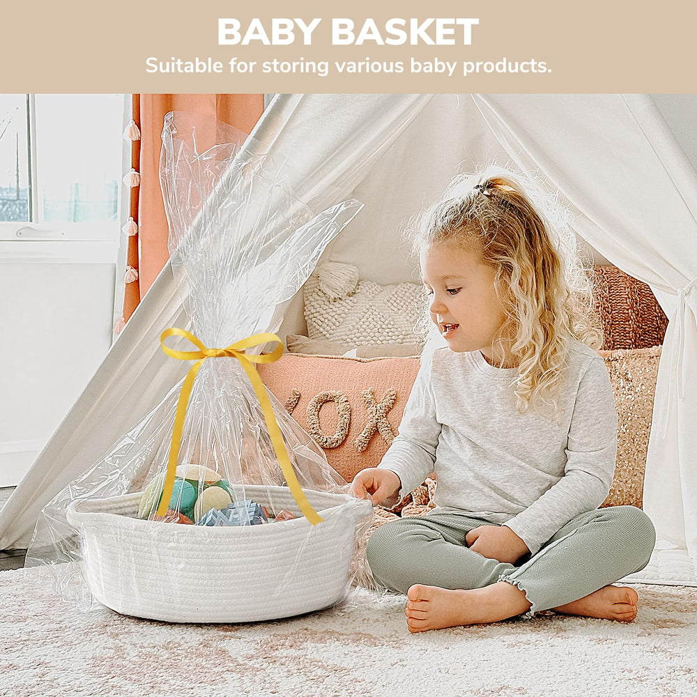 CHICVITA gift basket size 12x8x5 fits baby shower storage.