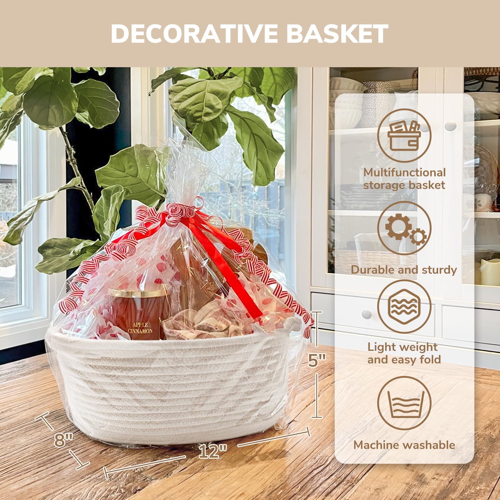 CHICVITA gift basket organization for books, cosmetics, keys.